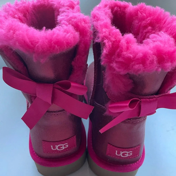 UGG Pink Ankle Boots with Bow - Picture 6 of 16